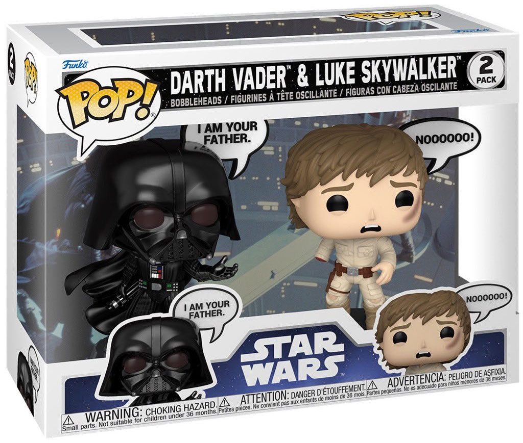 STAR WARS  -  POP! SAYINGS  -  POP! 2-PACK VINYL FIGURES OF DARTH VADER & LUKE SKYWALKER
